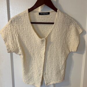 Cream Textured Women's Top size Small Glassworks London
